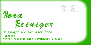nora reiniger business card